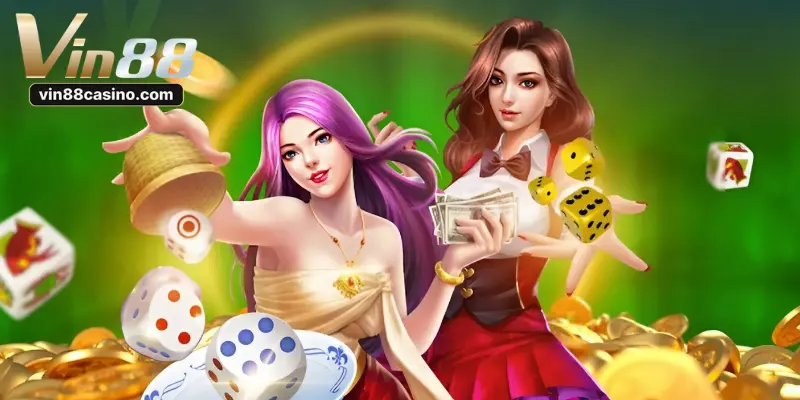 Hình ảnh dealer thật xóc đĩa tại sảnh casino trực tuyến VIN88